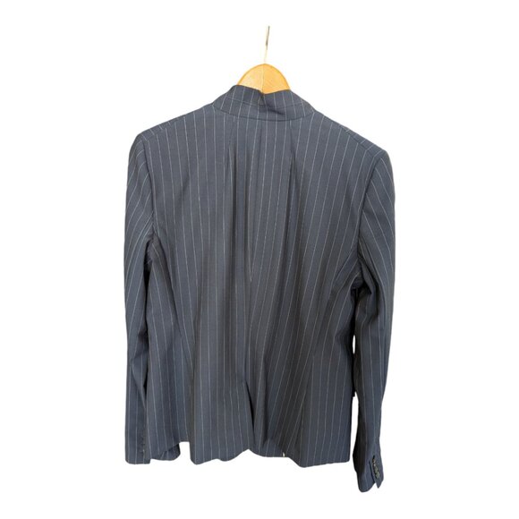 Banana Republic Navy Blue Pinstripe Wool Blazer  - Size 14 - Picture 2 of 10